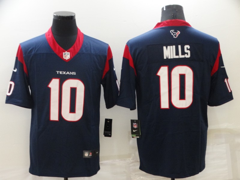Men's Houston Texans Davis Mills #10 Navy Jersey